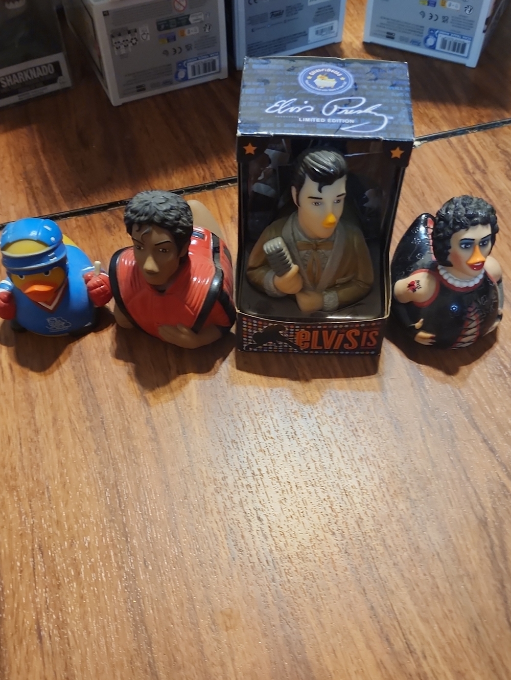 Elvis, Rocky Horror, Micheal Jackson Rubber Duck Collectible - Cream and Black -